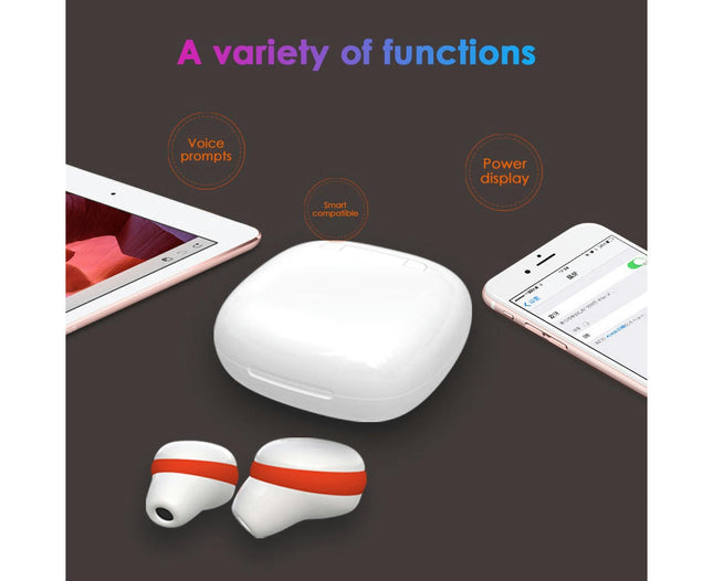TWS True Wireless Earbuds Earphones Bluetooth-compatible 5.0 Sport  Stereo Touch Headset-Blue