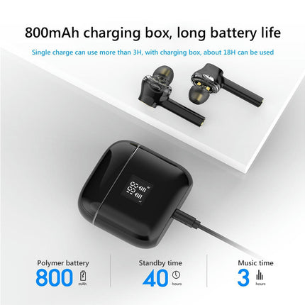 T07 Wireless Stereo Sports Earbuds Bluetooth-compatible 5.0 In-Ear Noise Reduction Earphones-White