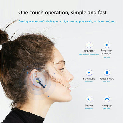 T07 Wireless Stereo Sports Earbuds Bluetooth-compatible 5.0 In-Ear Noise Reduction Earphones-White