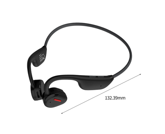 V7 Bone Conduction Earphone IPX6 Waterproof Bluetooth-5.3 HiFi Sports Wireless Earbud-Black