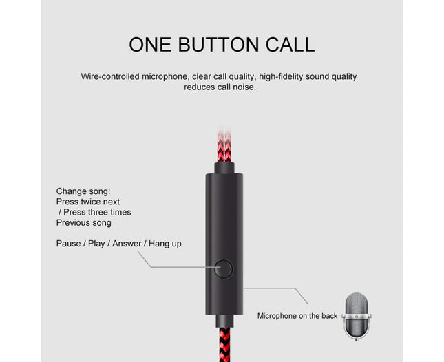Universal Headset Cracked Print Braided Wire Volume Control In-ear Earphones-Green
