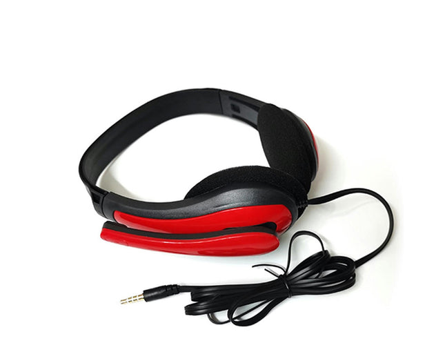 Noise Canceling Lightweight Headphone 3.5mm Wired Stereo Gaming Headset with Mic-Red