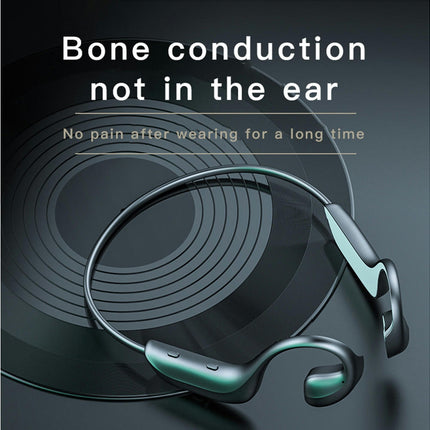 Ear-Hook Waterproof G-100 Bone Conduction Bluetooth-compatible 5.0 Headset with Microphone-Black