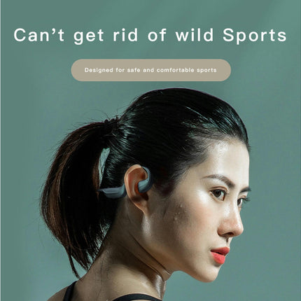 Ear-Hook Waterproof G-100 Bone Conduction Bluetooth-compatible 5.0 Headset with Microphone-Black