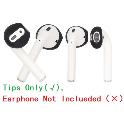 2 Pairs Ear Buds Tip Ultra-slim Silicone Protector Case Cover for Apple AirPods-Black
