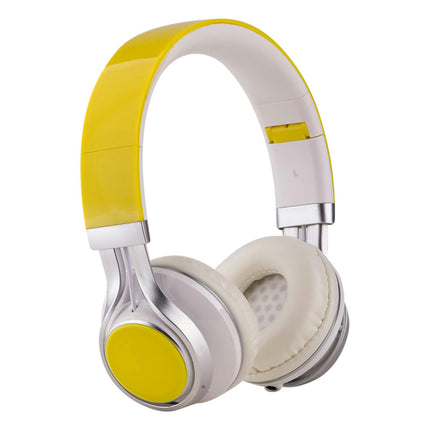 3.5mm Wired Headphone Stereo Headset Foldable Earphone for Phone Computer Tablet-Yellow