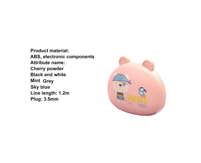 In-ear HiFi Stereo Wired Earphone 3.5mm Jack Sports Music Earbuds with Storage Box-Cherry Pink
