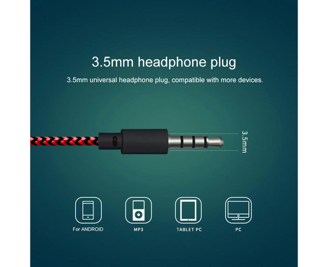 Headset Universal Braided Wire Cracked Print Volume Control In-ear Earphones-Yellow