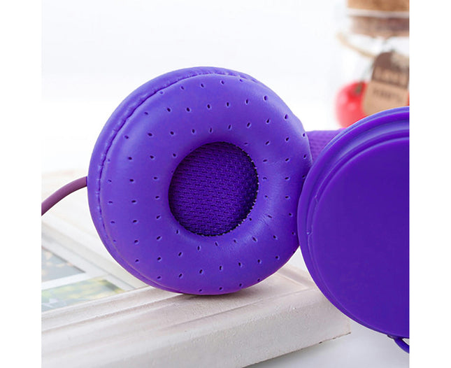 High Fidelity EP05 Wired Headphone Foldable 3.5mm Stereo Headset for Computer-Purple
