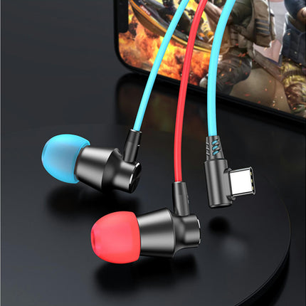 Universal V7 Wired Earphone 3.5mm Type-C Stereo Sports In-ear Gaming Earbud for Calling-4#
