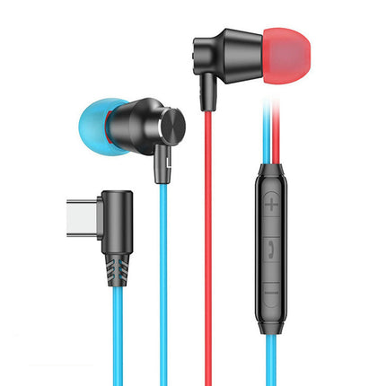 Universal V7 Wired Earphone 3.5mm Type-C Stereo Sports In-ear Gaming Earbud for Calling-4#