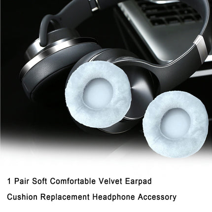 1 Pair Earpad Soft Comfortable Velvet Replacement Headphone Cushion Accessory-Grey