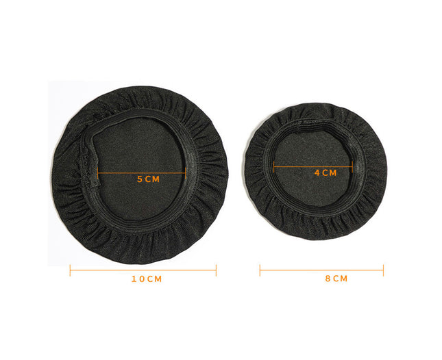 Round Shape Headphone Removable Dust-proof Cushion Headphone Cover for Offices-Black