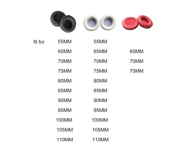 1 Pair Headphone Accessory Elastic Soft Faux Leather Earpad Cushion Replacement-Black