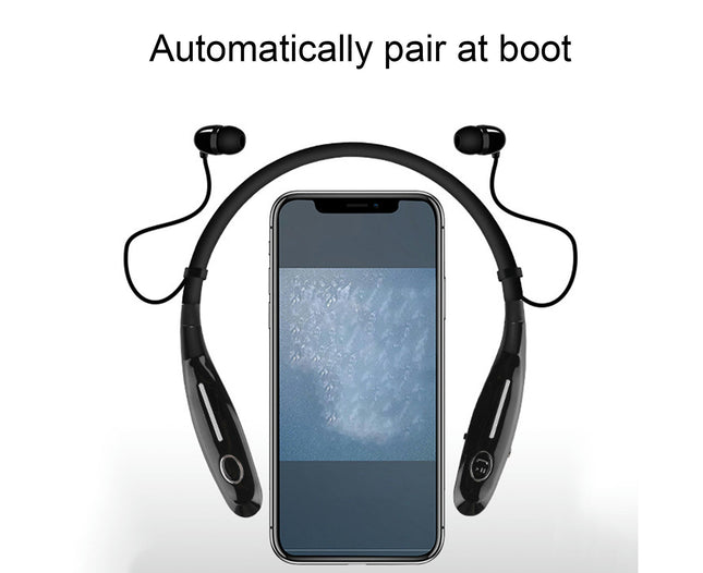 Wireless Neck Hanging Bluetooth Headset  990S Universal In-ear Sports Headphone-Blue