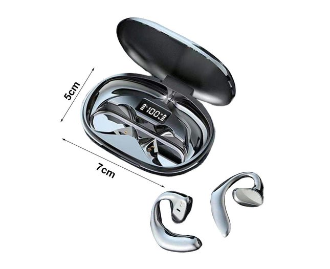 S900 Bluetooth 5.1 Wireless Earphone Digital Display Stereo Sports Ear Hook Earbud-Black