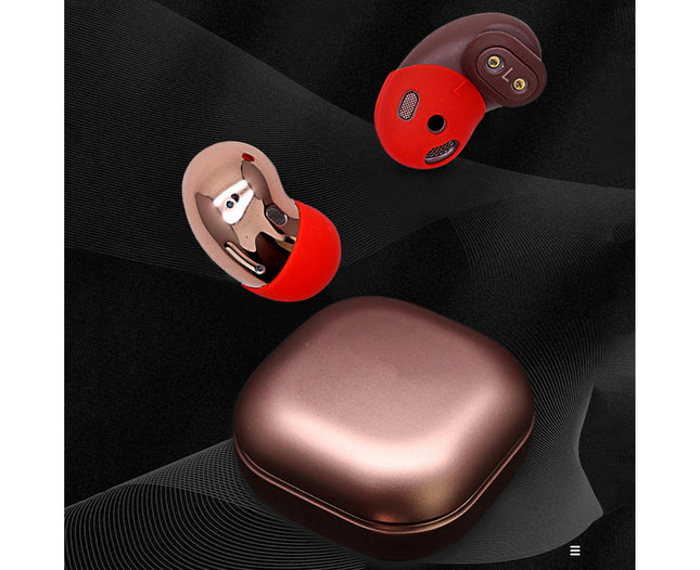 1 Pair Ear Caps Wireless Earphone Protective Case for Samsung Galaxy Buds Live-Wine Red