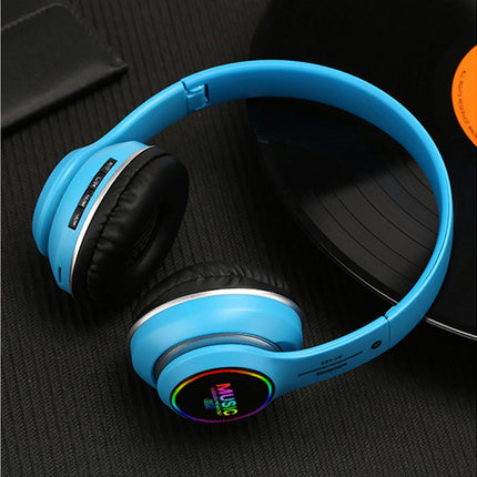 Foldable Wireless Earphone ST-L63 Bluetooth 5.0 Stereo Headset with Microphone and LED Light-Red