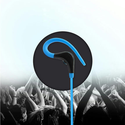 Universal Heavy Bass Earphone Wired Ear Hook Sports Running Headphone Headset-Black