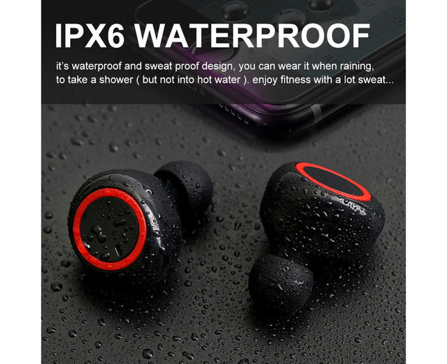 Bluetooth-compatible 5.0 Touch Control Earphone Wireless Earbuds with Mic Charging Box-White Blue