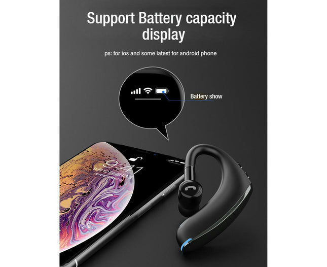 Earhook Wireless Bluetooth-compatible 5.0 Earphone F900 Mini Car Handsfree Call Headphone-Black