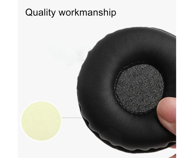 Dust-proof Ear Pads Faux Leather Elastic Headphone Earmuff for ATH-SJ33/SJ55/ES7/ESW9-Black