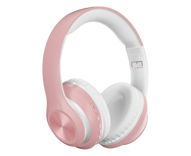 Foldable Rechargeable Wireless Headset P68 Bluetooth 5.0 HiFi Sound Headphones-Pink