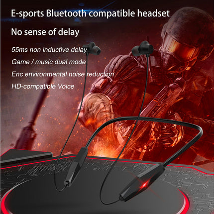 Bluetooth-compatible5.2 Neckband Earphone Portable Wireless Headset for Calling-Black
