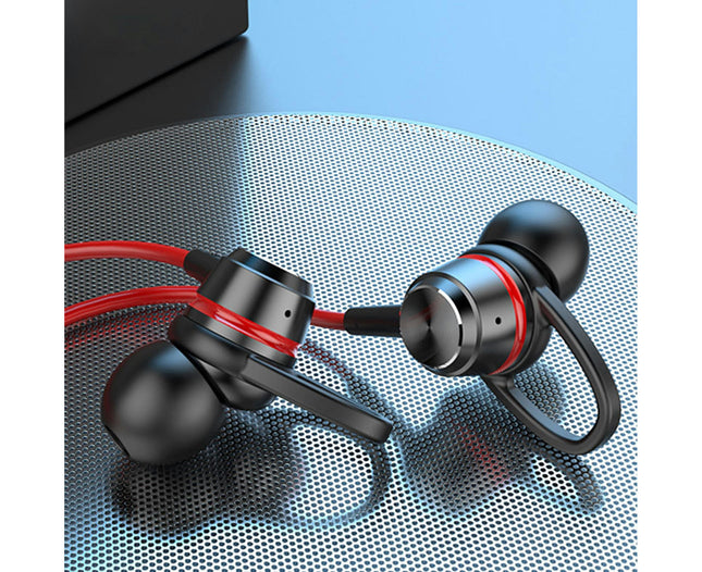 Intelligent Noise Reduction Wireless Earbud 5.0 Sports Neckband Earphone for Doing Sports-Red
