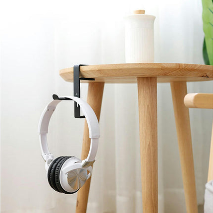 Headset Support Stand Desk Mount Non-slip Headphone Hanging Rack Storage Bracket-Black