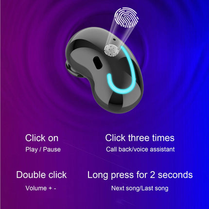 S6 SE Wireless Earbuds Car Dashboard In-ear ABS Bluetooth-compatible Earphone for Sports-Black