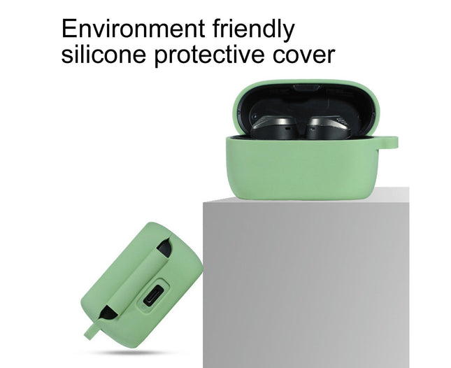 Silicone Full Protective Earphone Bag Soft Protector Case Cover for Elite 75T-Matcha Green^