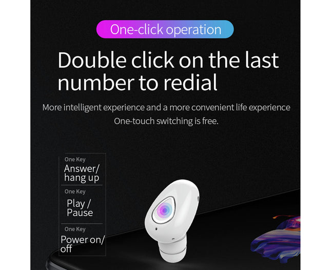 4.1 Earphone with Microphone High Clarity Call YX01 Single In-Ear Mini Bluetooth Earphone-Silver