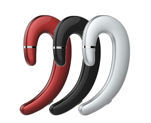1Pc Ear-hook Earphone P2 Bone Conduction Music Bluetooth Earphone with Microphone-Silver
