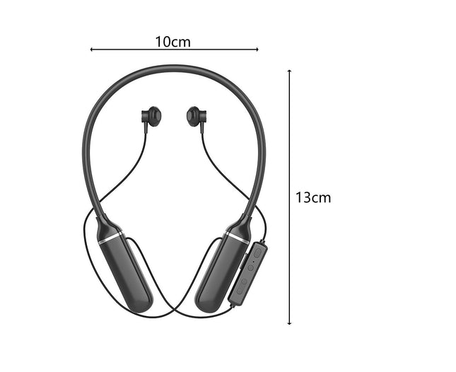 A11 Magnetic Neckband Earphone Long Standy Time Wireless Bluetooth Headset for Sport-Black