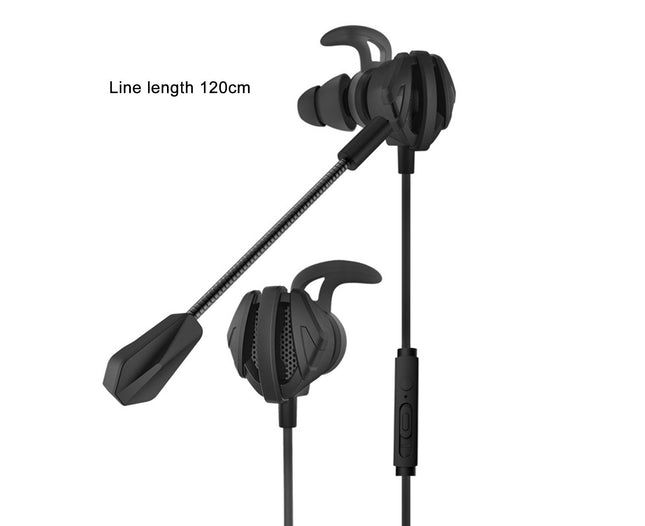 In-ear Wired Earphone with Microphone Stereo Sound Gaming Headset Phone Accessories-Black