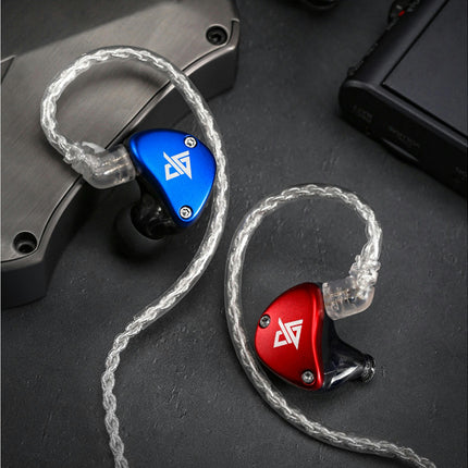 1 Pair In Ear Earphone Stereo Music Headset RT-5 Dynamic HiFi Sport Headphone-Blue & Red