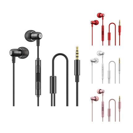 In-ear Button Controlled 3.5mm Jack Wired Sleep Earphones with Line Control-Black