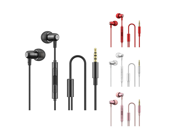 In-ear Button Controlled 3.5mm Jack Wired Sleep Earphones with Line Control-Black