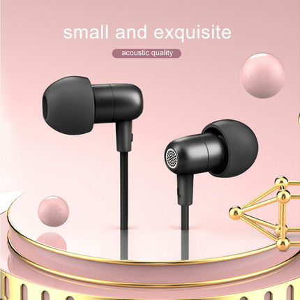 In-ear Button Controlled 3.5mm Jack Wired Sleep Earphones with Line Control-Black