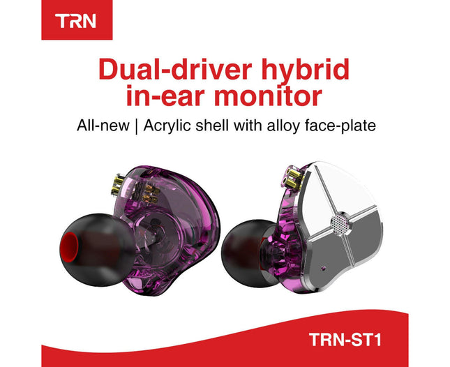In-Ear Wired HiFi Moving Iron Music Earphone TRN ST1 Detachable  Sports Headset-Black