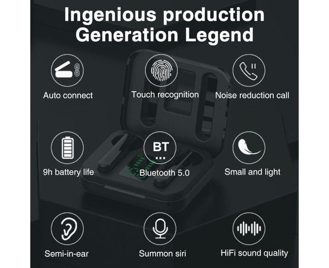 L12  In-ear True Wireless Earphones Bluetooth 5.0 Waterproof Smart Touch Headphone-White