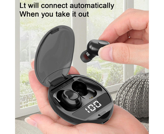 5.0 True Wireless Digital Display In-ear L30 Bluetooth 9D Stereo Music Sports Earphones-Black