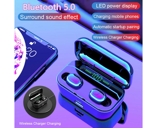 Bluetooth-compatible 5.0 Stereo Earbud G6S Mini In-Ear Wireless Earphone with Charging Box-White