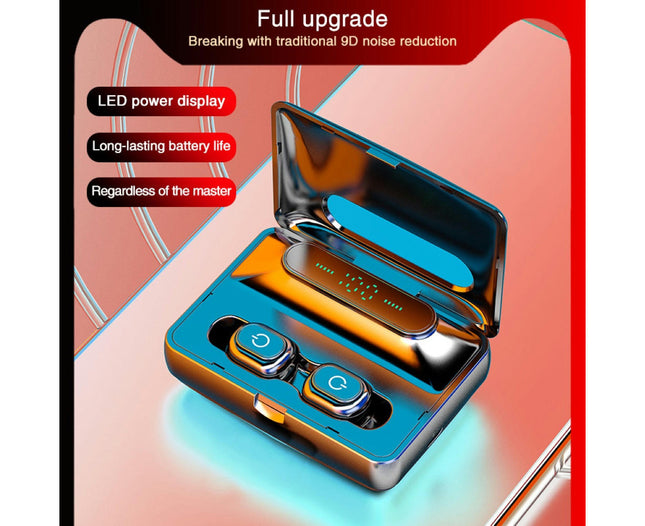 5.0 Wireless Stereo H60Bluetooth-compatible HiFi Earphones with LED Digital Charge Box-White