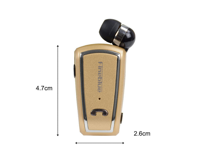 1Pc Fineblue F-V3 Wireless Earbud Bluetooth-compatible 4.0 Retractable In-ear Earphone-Golden