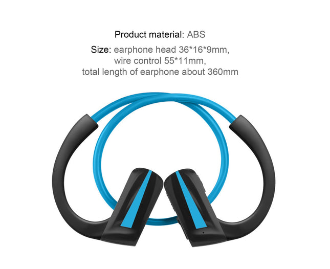 1 Set Wireless Headset Audio Accessories Waterproo Bluetooth-compatible 4.1 Wireless Earbud-Blue