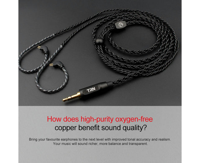 TRN Headphones Cable 0.75mm/0.78mm/MMCX Replace Braided Wired Earphone Cord Wire-0.75 mm