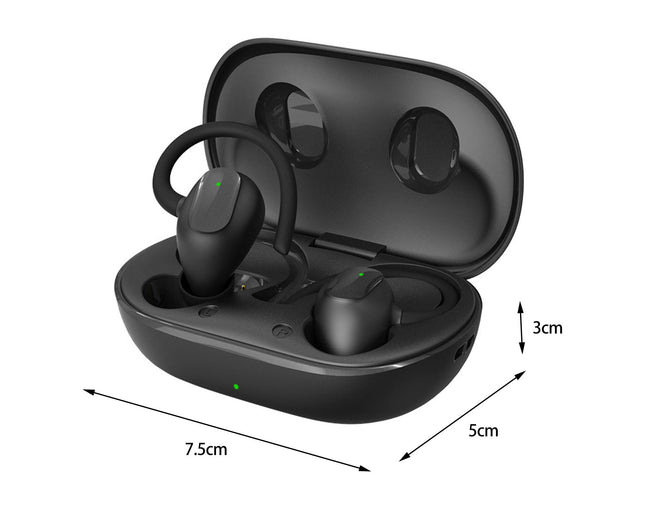 1 Set Earphone Noise Reduction Sport Clip 5.1 Wireless Headset Mini Ear-mounted Headphones-Black