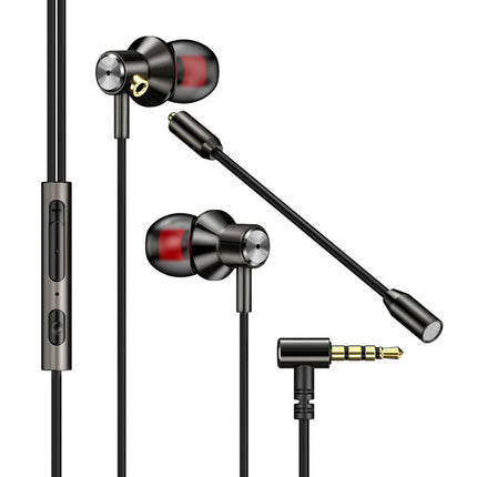 In-ear Universal 3.5mm Wired Stereo Music Sport Gaming Earphone with Microphone-Red